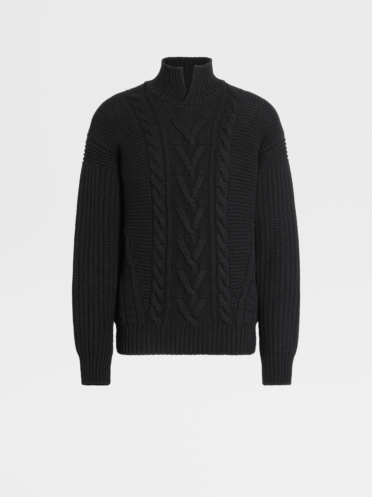 黑色 Oasi Cashmere 高领毛衣